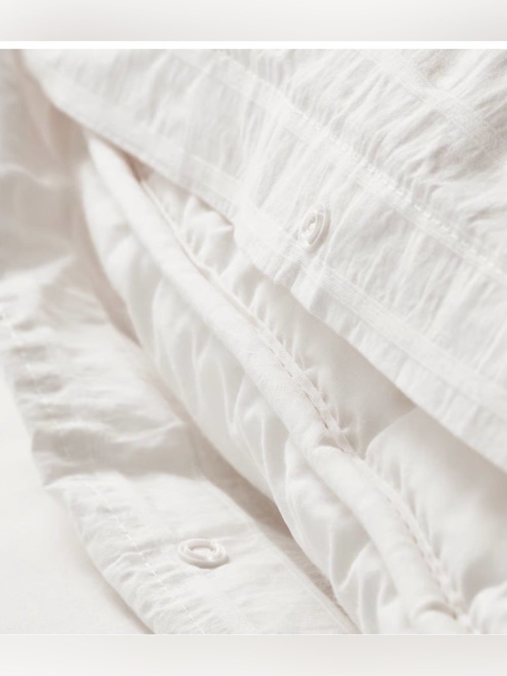 IKEA OFELIA VASS Queen Dobby-Weave 100% Cotton Duvet Cover White